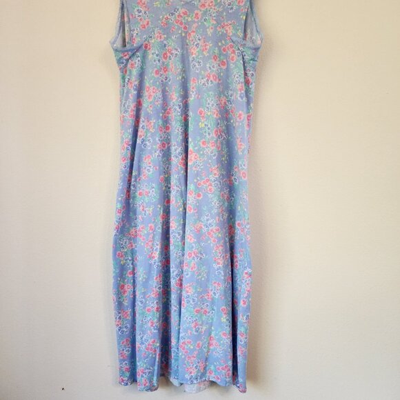 Lauren Ralph Lauren Slvless Midi Baby Doll Sleep Dres V Neck Ruffle Women M Y2K - Picture 9 of 14